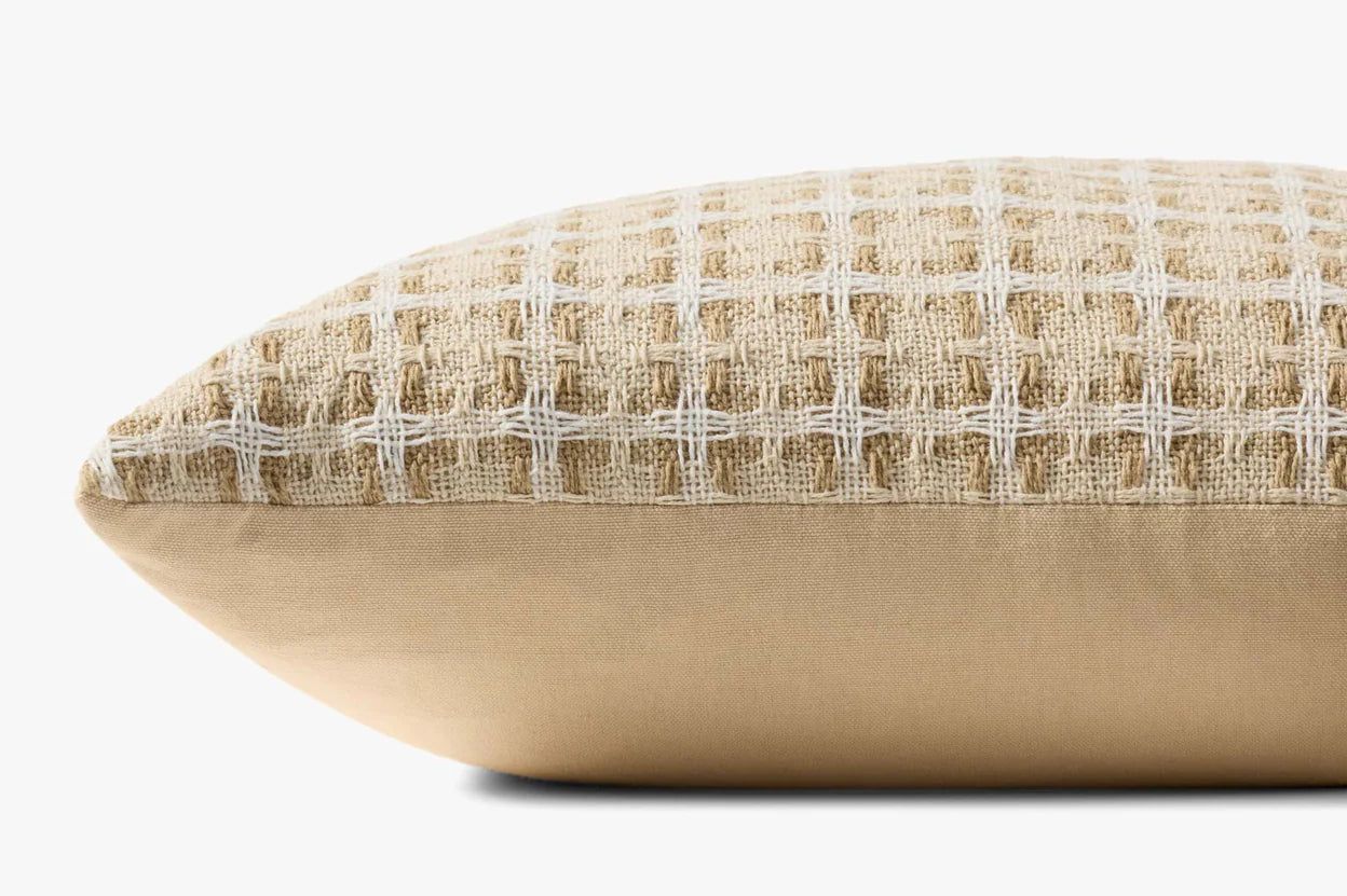 Sandstone Grid Woven Pillow