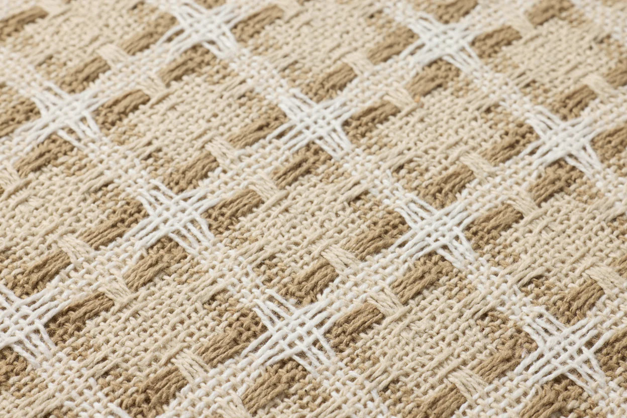 Sandstone Grid Woven Pillow