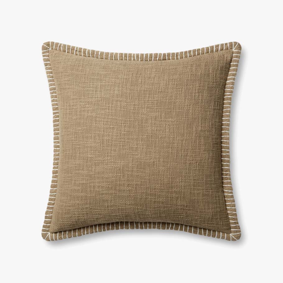 Taupe Stitched Seam Pillow