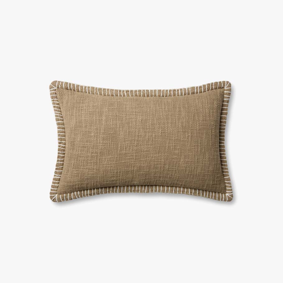Taupe Stitched Seam Pillow