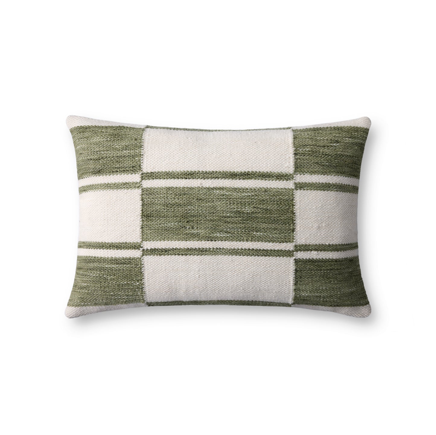 Geo Ivory / Green Pillow