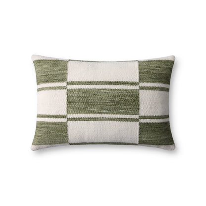 Geo Ivory / Green Pillow