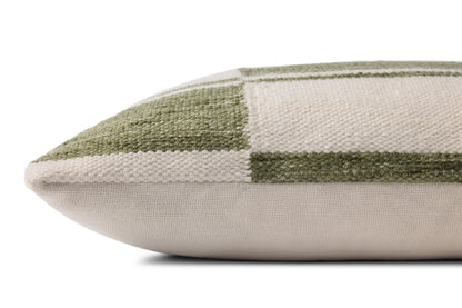 Geo Ivory / Green Pillow